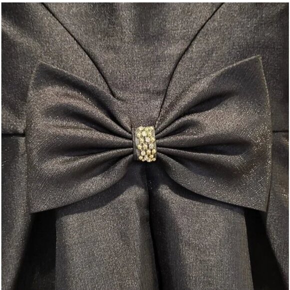 Jessica Simpson Sleeveless Shine Woven Bow Dress in Black Size 6 - Picture 2 of 6